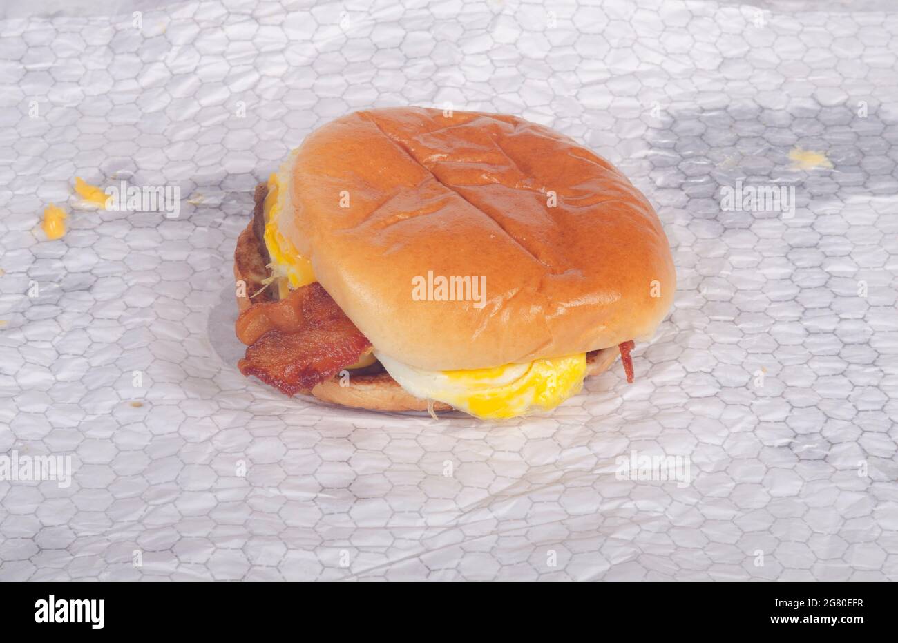 Wendy's breakfast Sandwich Stock Photo