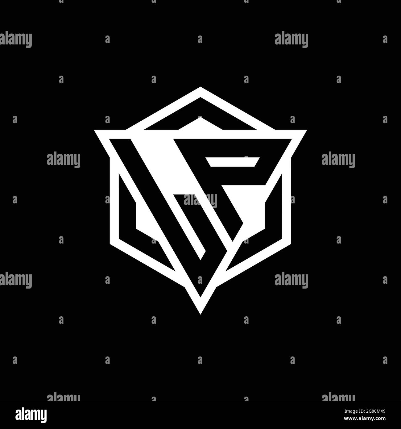LP logo monogram with triangle and hexagon shape combination isolated ...