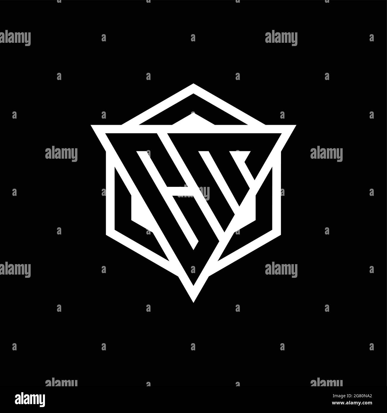 CM logo monogram with triangle and hexagon shape combination isolated ...