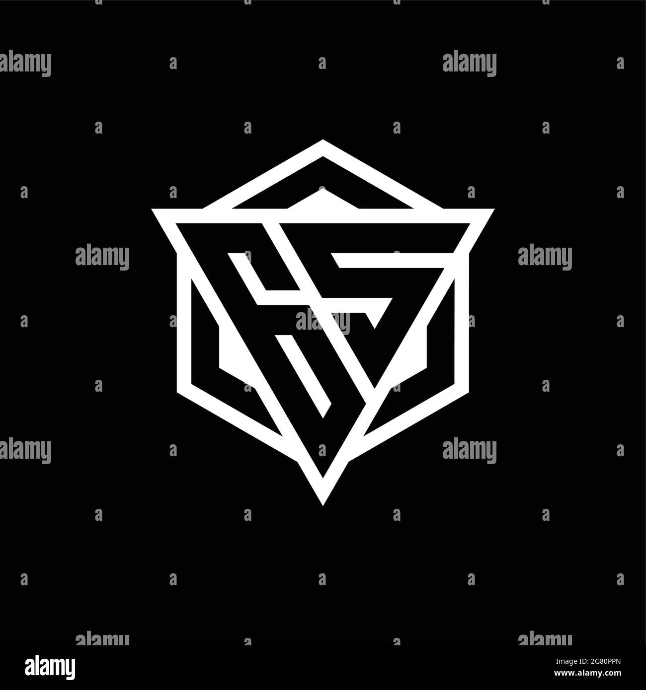 GS logo monogram with triangle and hexagon shape combination isolated ...