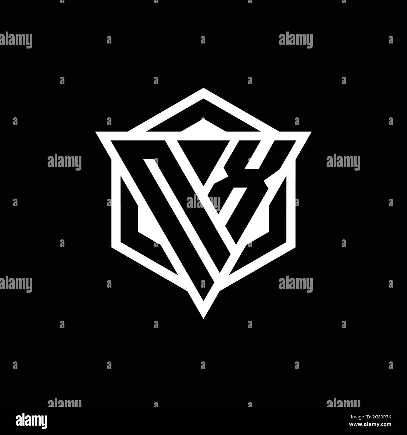 NX logo monogram with triangle and hexagon shape combination isolated ...