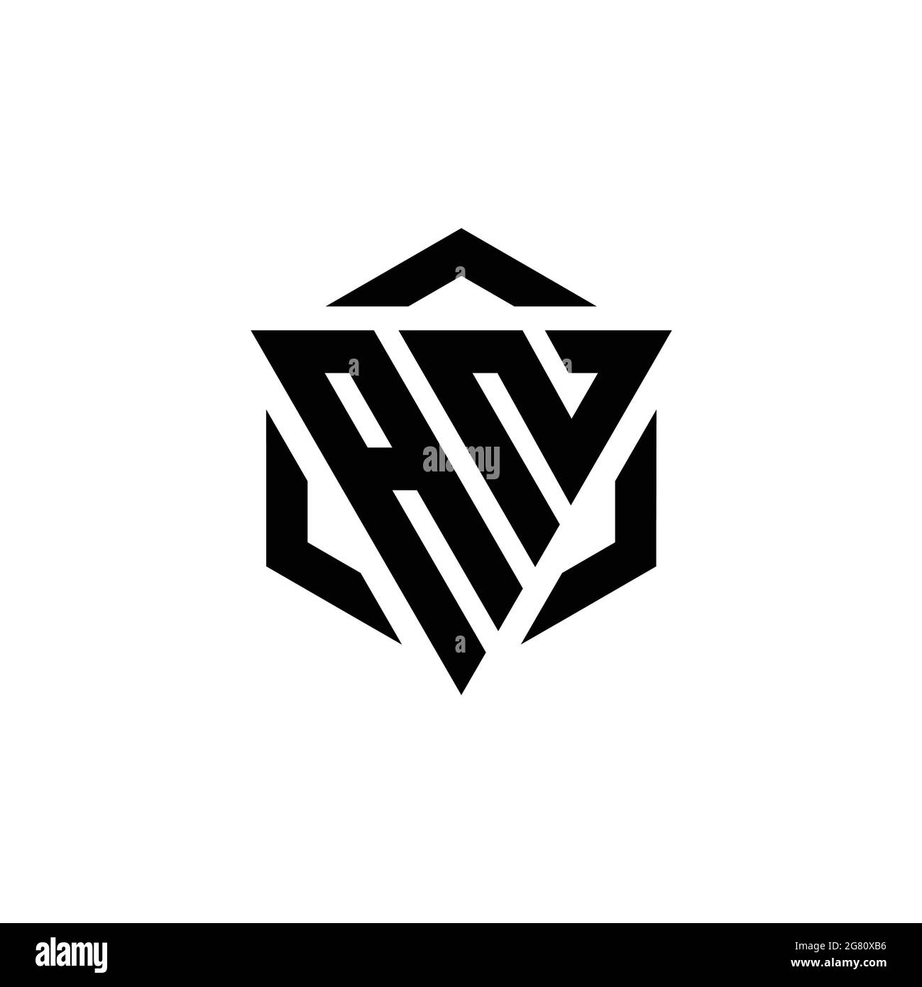 AN Logo monogram with triangle and hexagon modern design template ...