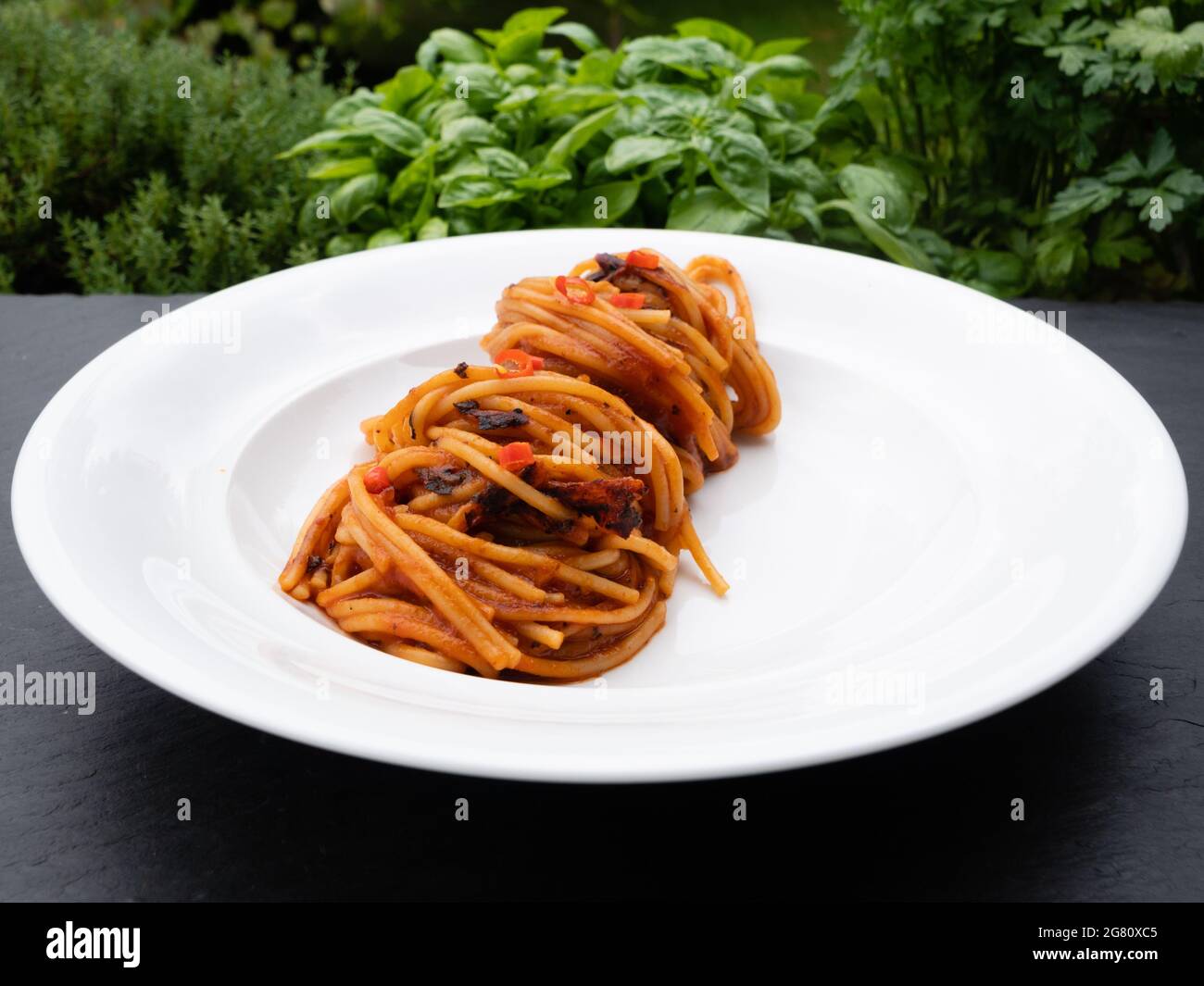Spaghetti all'Assassina Pasta, a Speciality from Bari, Puglia, Italy