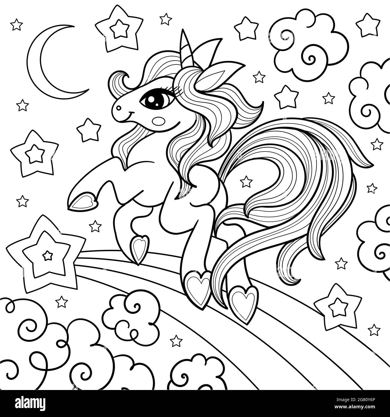 Premium Vector  Unicorn head with rainbow mane cute cartoon style drawing  vector illustration
