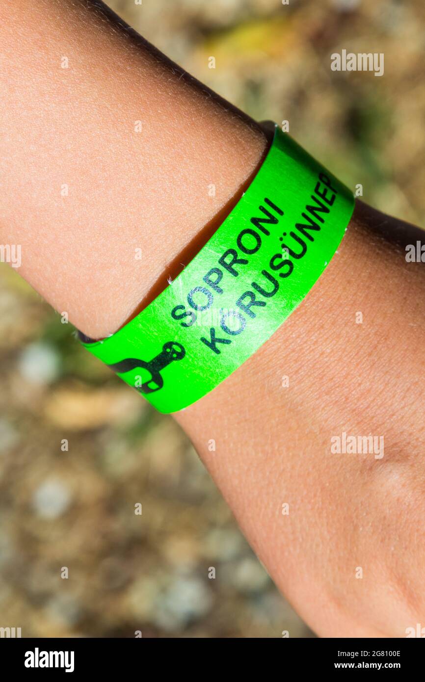 Wrist band for entry to Soproni Korusunnep (Celebration of Choruses
