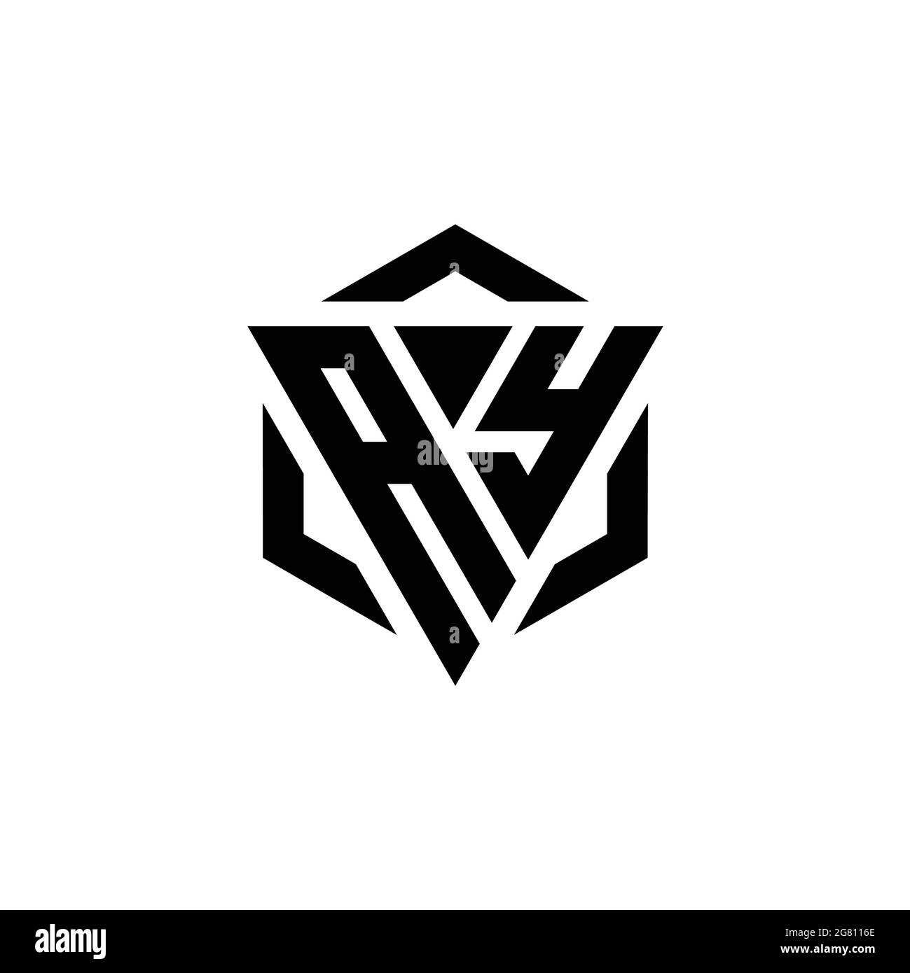 AY Logo monogram with triangle and hexagon modern design template ...
