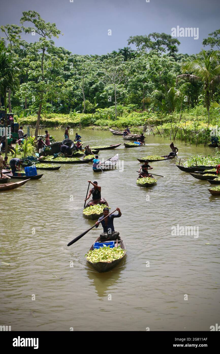 Floating Market of Bangladesh Stock Photo