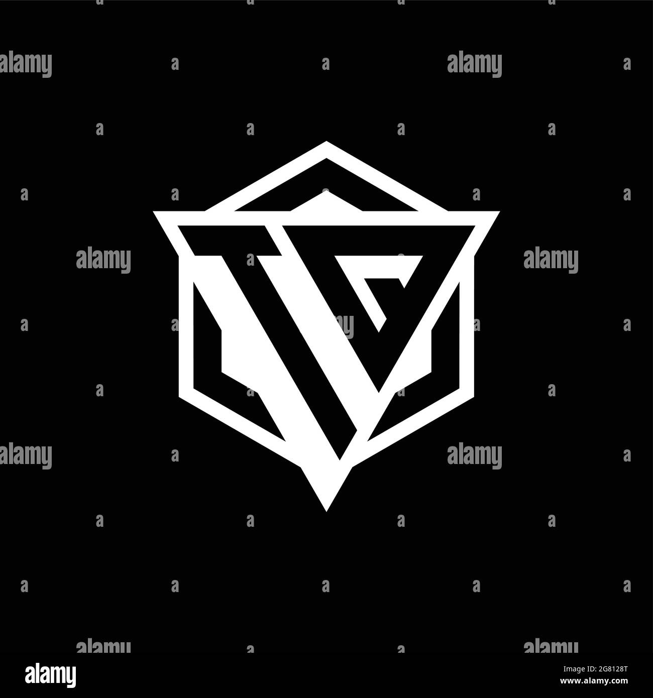 TQ logo monogram with triangle and hexagon shape combination isolated ...