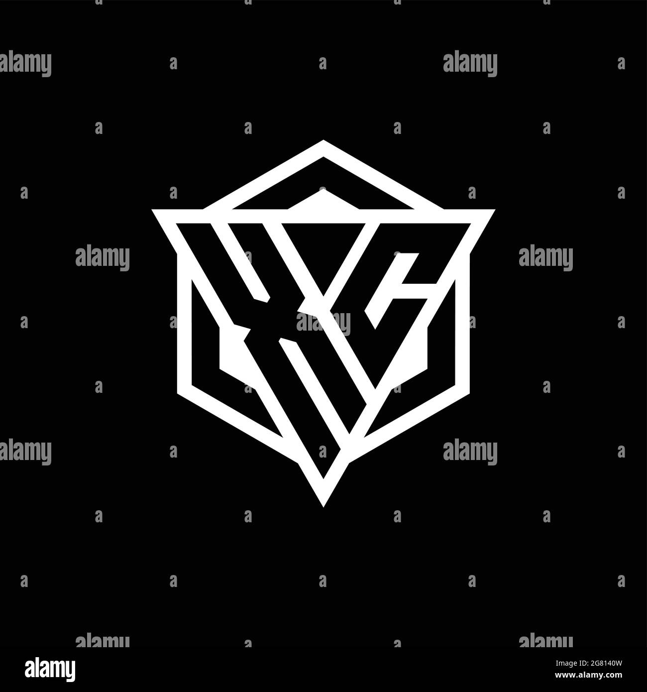XC logo monogram with triangle and hexagon shape combination isolated ...