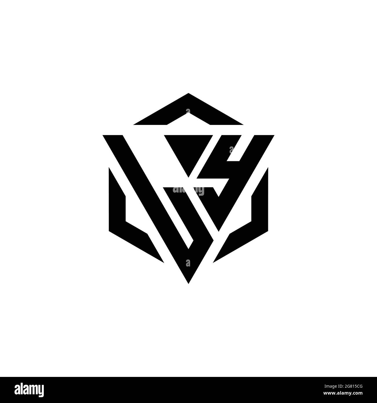 LY Logo monogram with triangle and hexagon modern design template