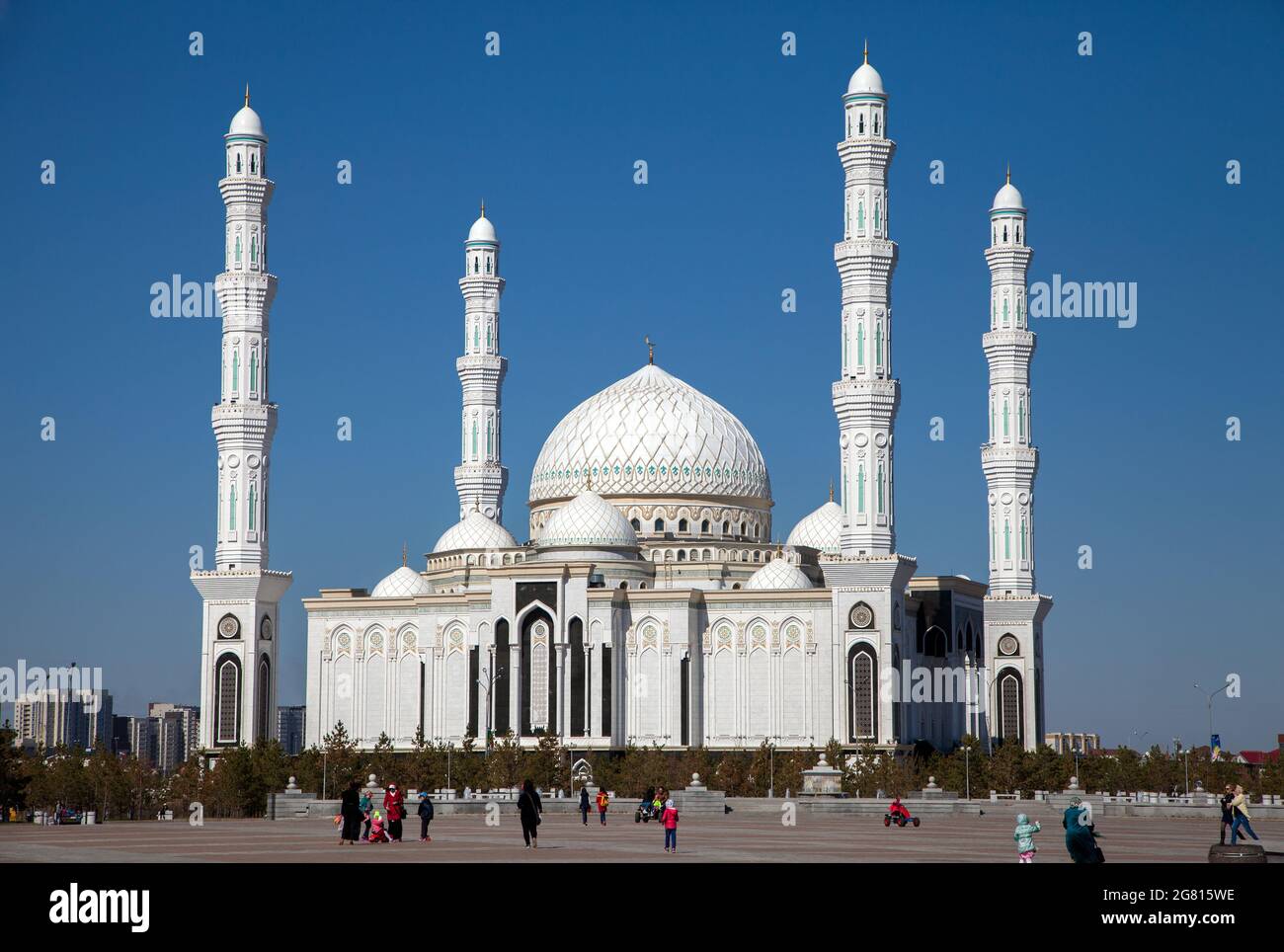 Nur Sultan  Kazakhstan- 05 01 2017: Outside view  The Hazrat Sultan Mosque in Astana capital of Kazakhstan Stock Photo