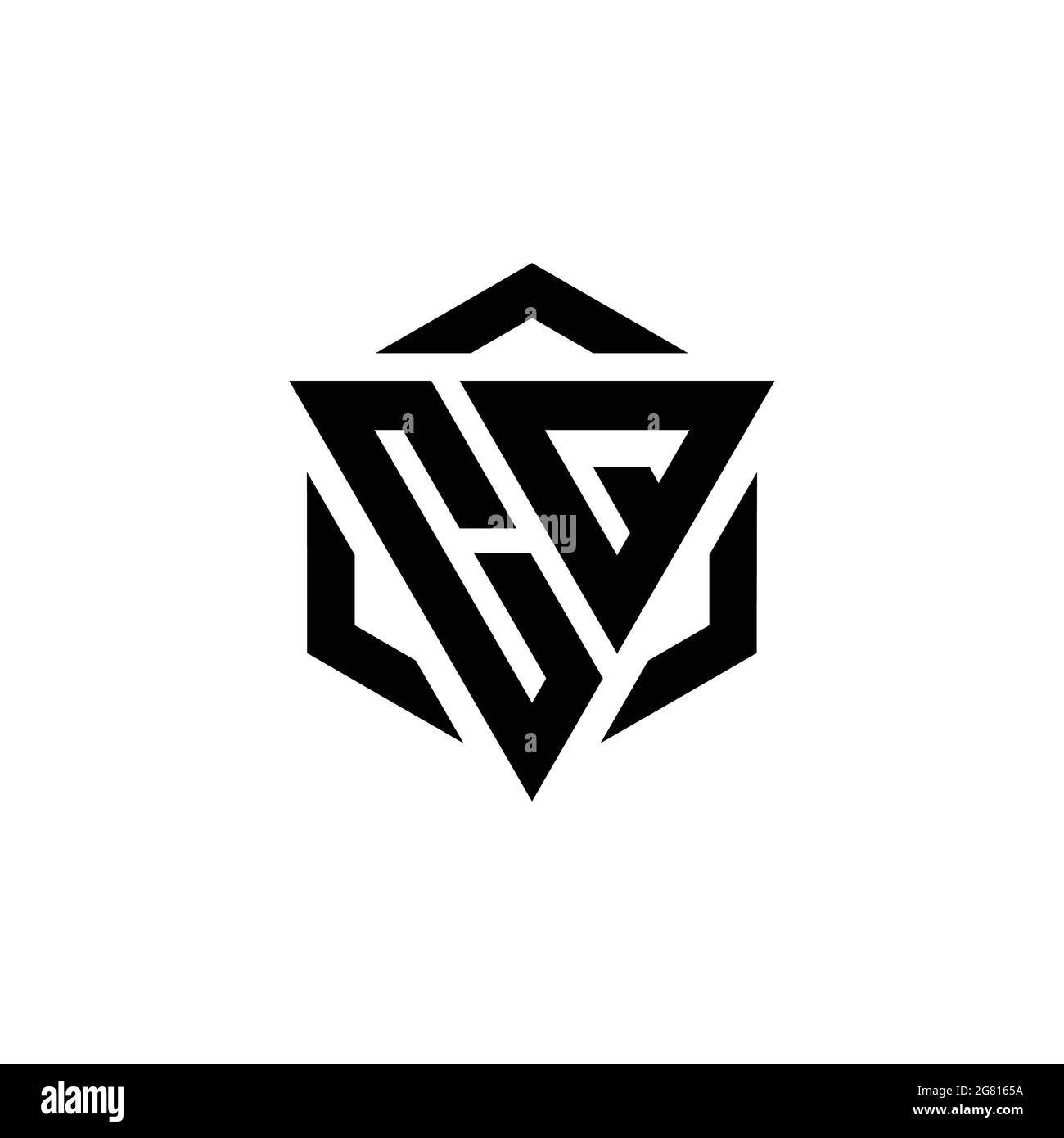 CQ Logo monogram with triangle and hexagon modern design template ...