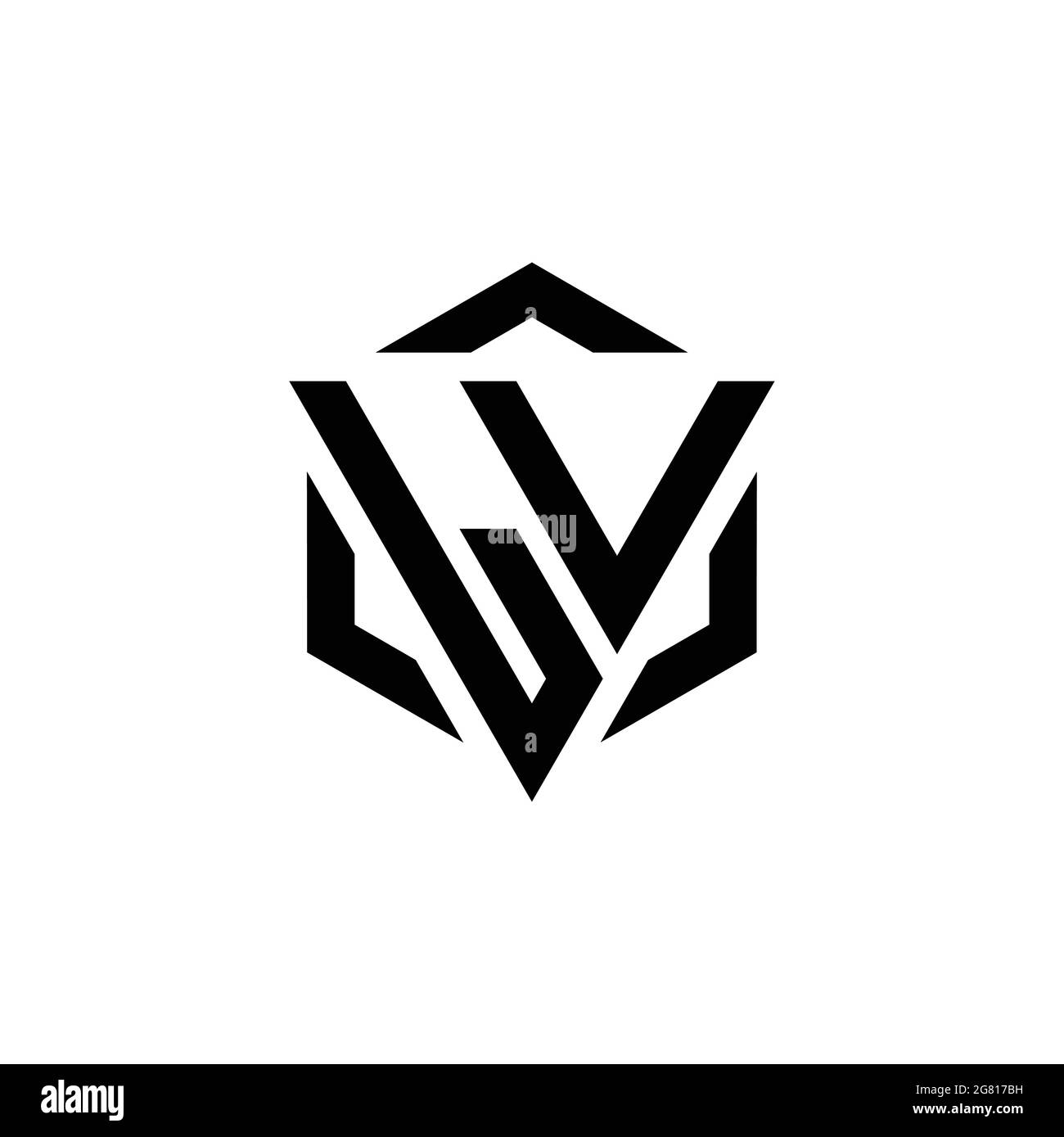 Lv logo monogram with emblem shield style design Vector Image