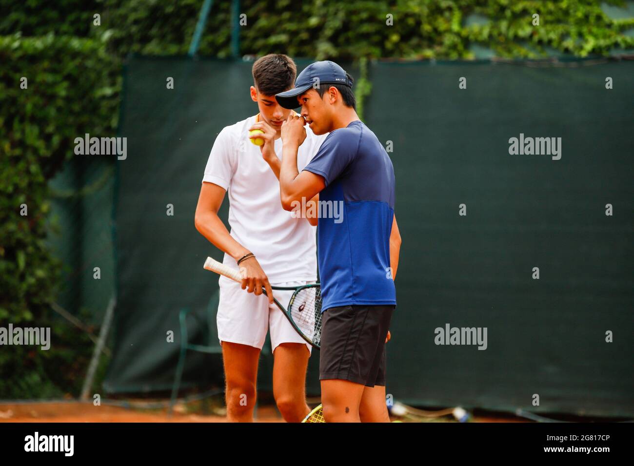 Milan, Italy. 16th July, 2021. Derrick CHEN (GBR)/Luka MIKRUT (CRO during  Bonfiglio Trophy 2021, Tennis Internationals in Milan, Italy, July 16 2021  Credit: Independent Photo Agency/Alamy Live News Stock Photo - Alamy
