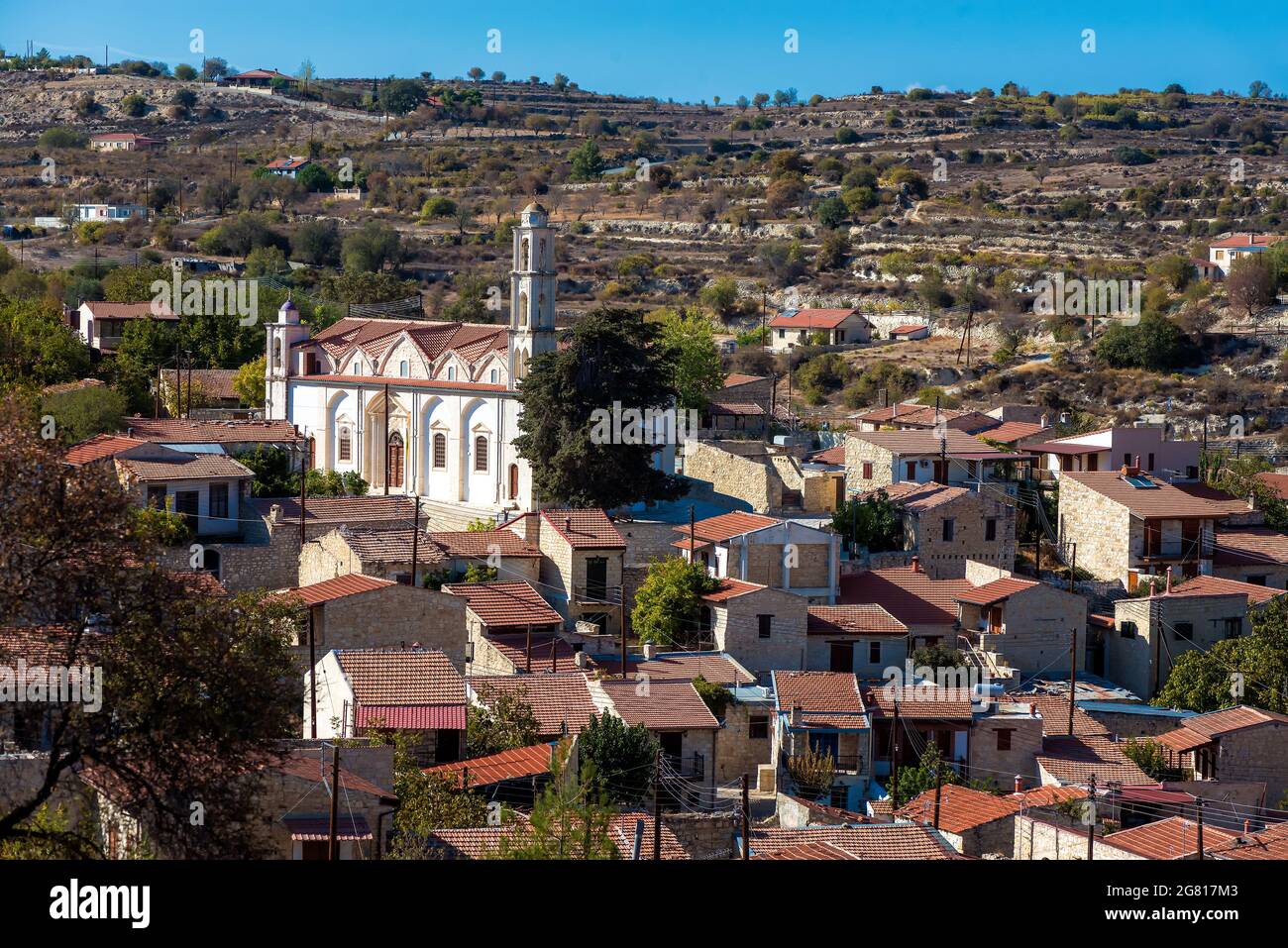 View of Lofou village. Limassol District, Cyprus Stock Photo