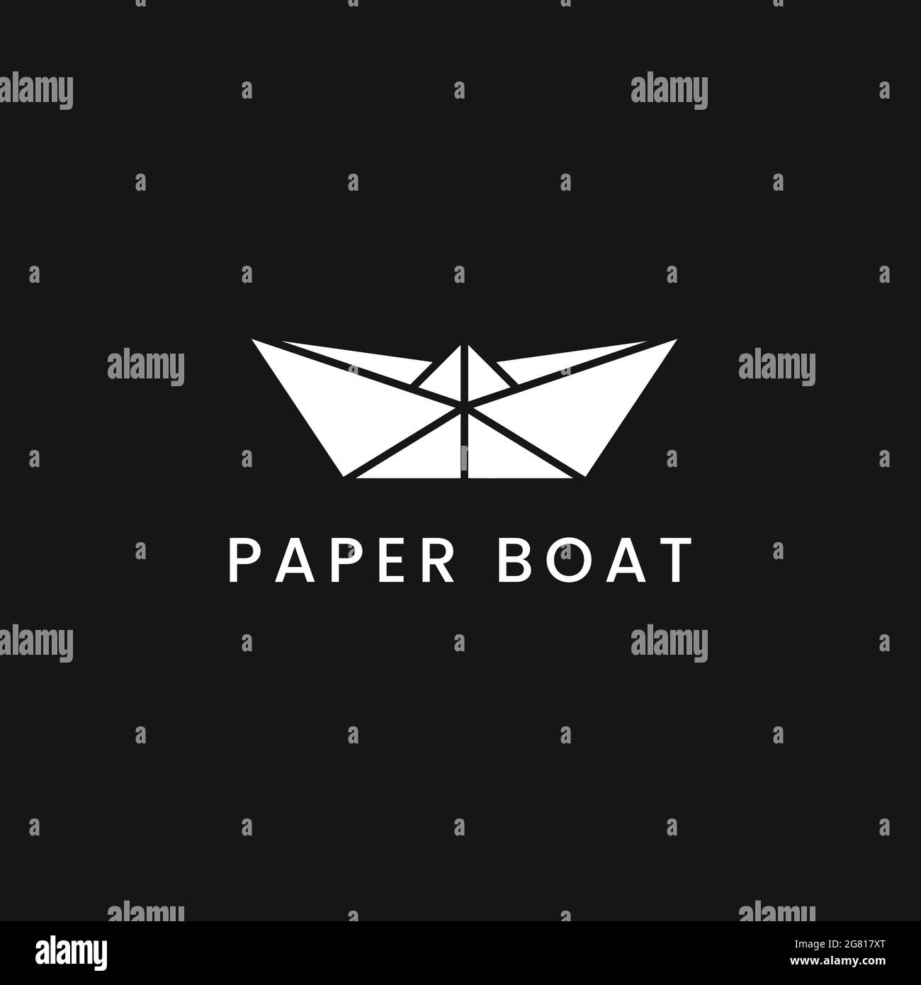 Paper boat minimalistic logo symbol vector illustration design, perfect for various business