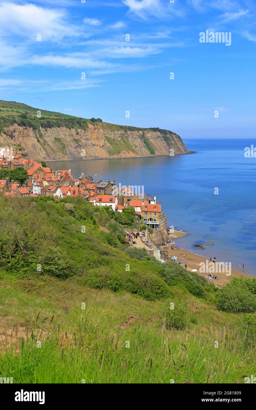 Robin Hoods Bay, the end of the Coast to Coast walk from the Cleveland Way, North Yorkshire