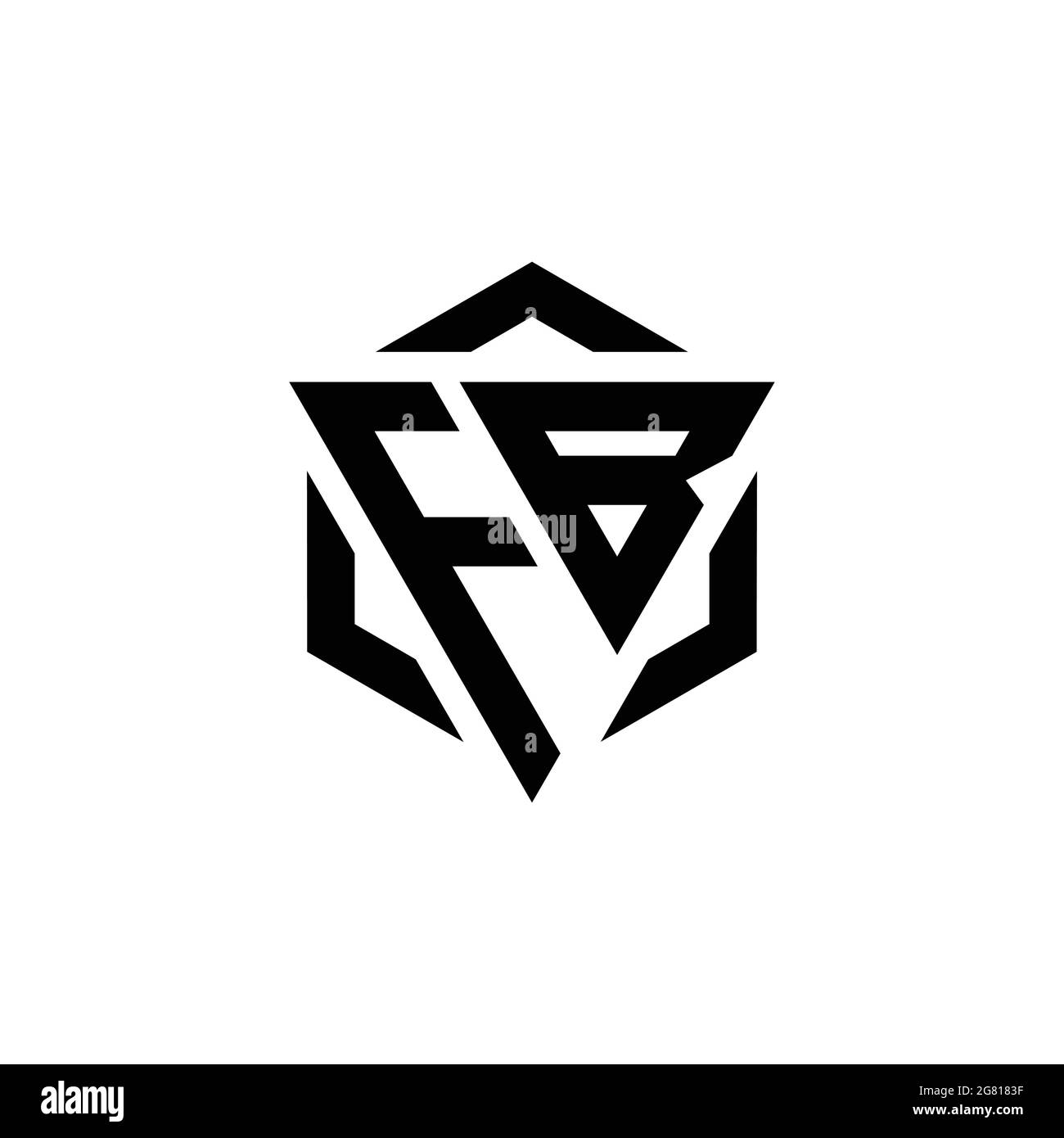 FB Logo monogram with triangle and hexagon modern design template ...