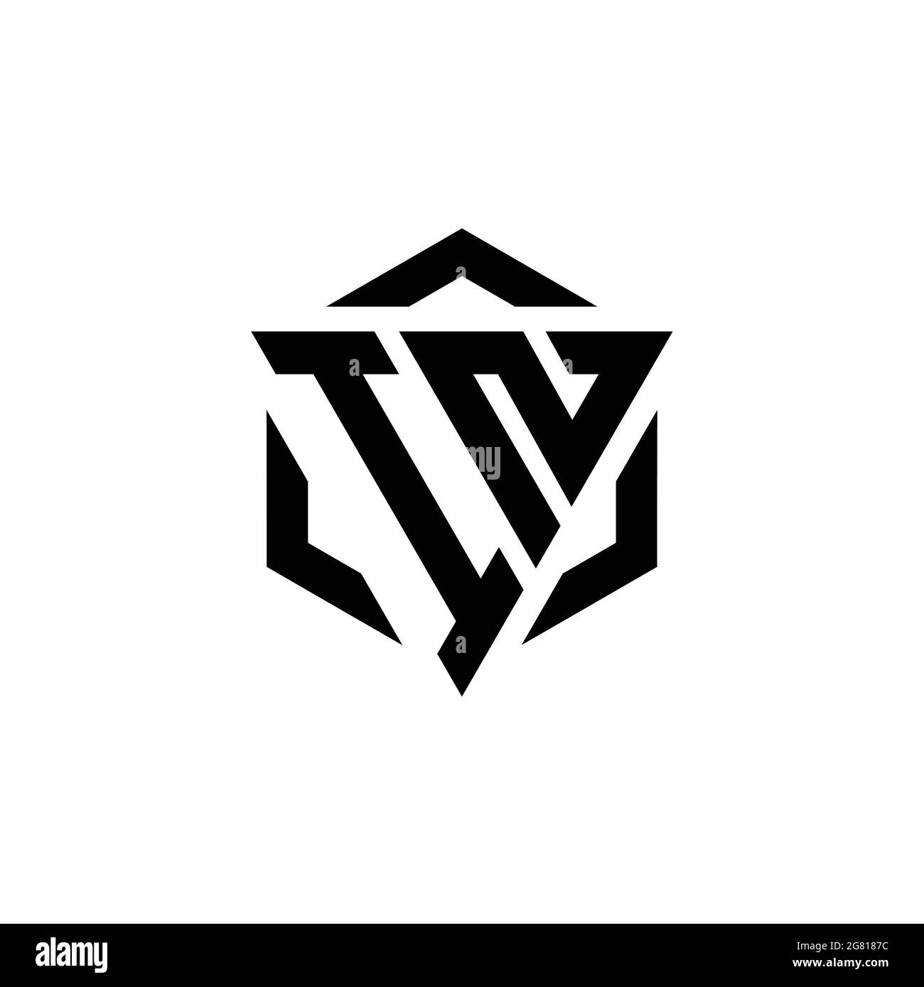 IN Logo monogram with triangle and hexagon modern design template ...