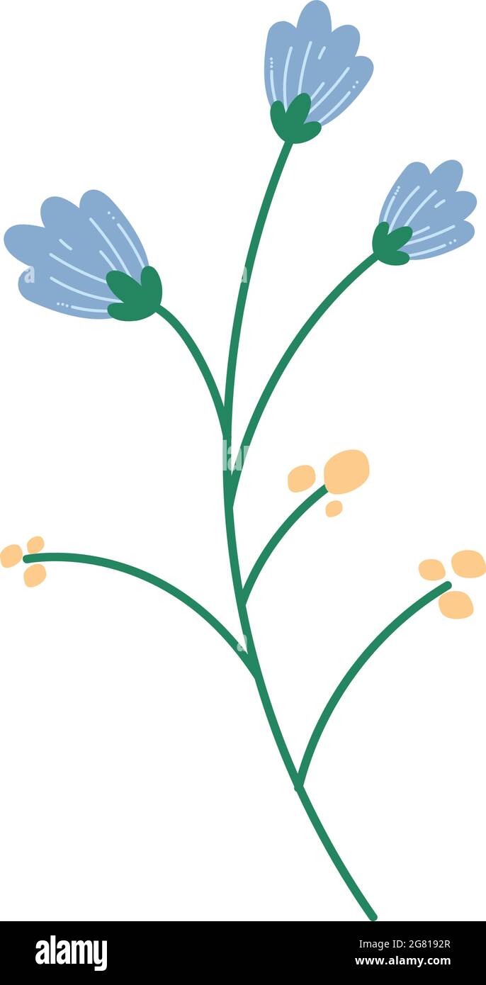 blue flowers garden nature icon Stock Vector Image & Art - Alamy