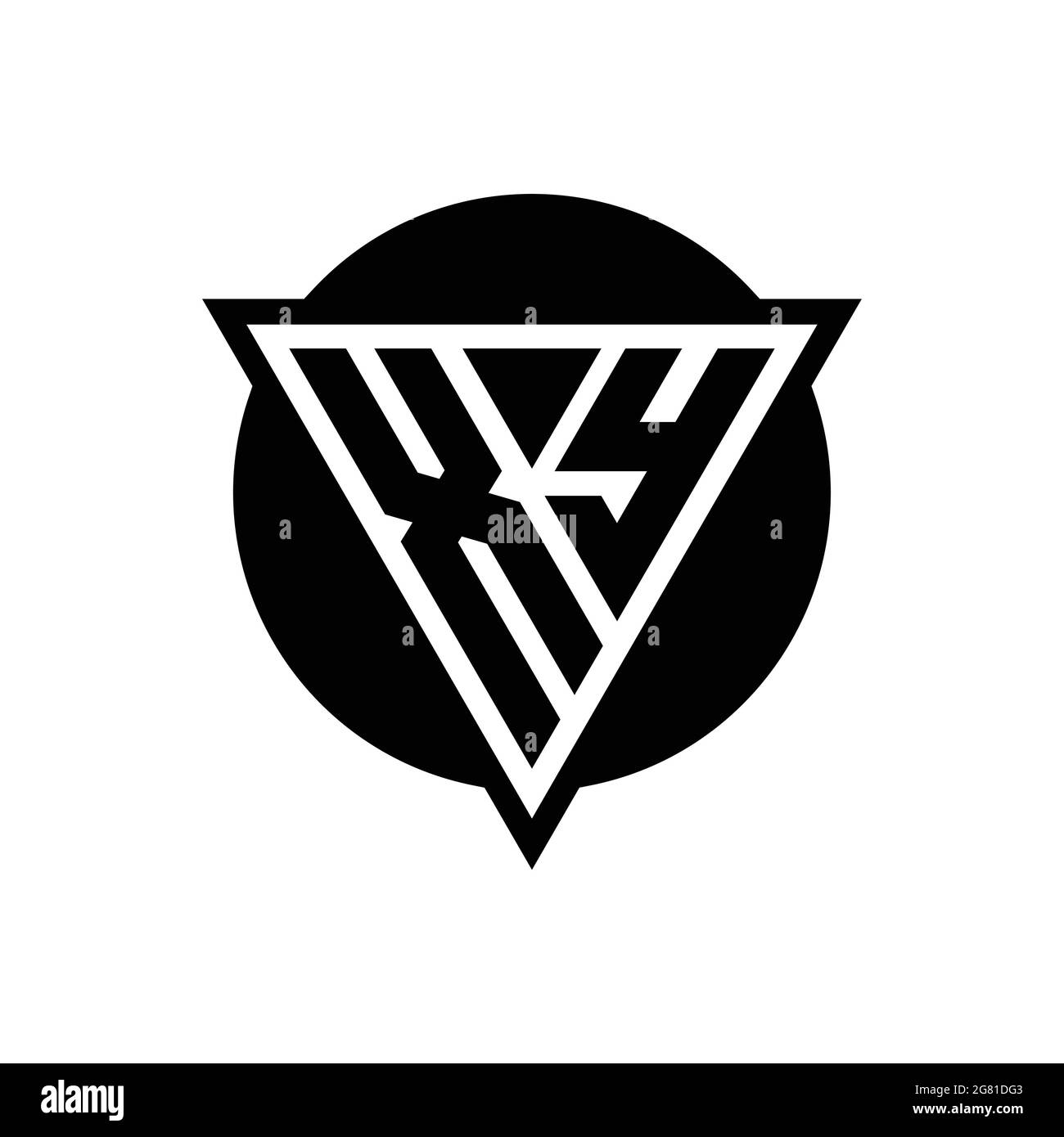 XY logo with negative space triangle and circle shape design template ...