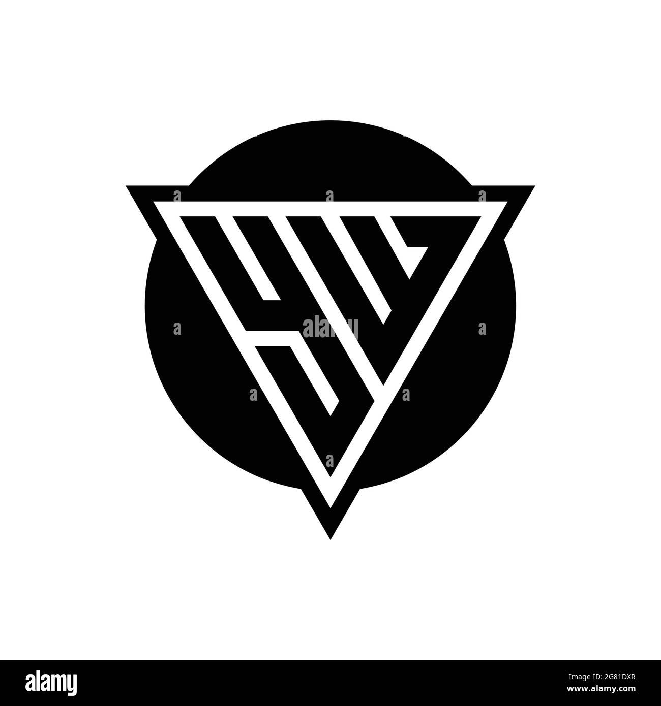 YW logo with negative space triangle and circle shape design template ...
