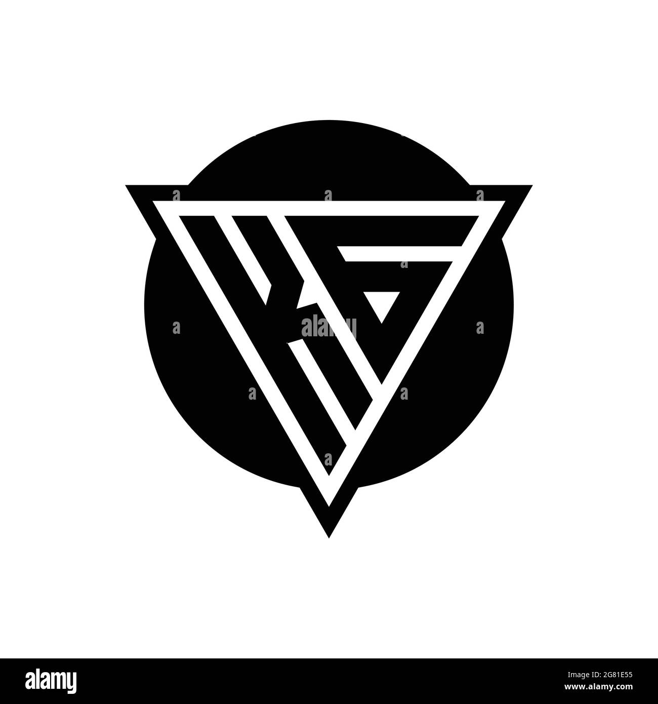 KG logo with negative space triangle and circle shape design template ...