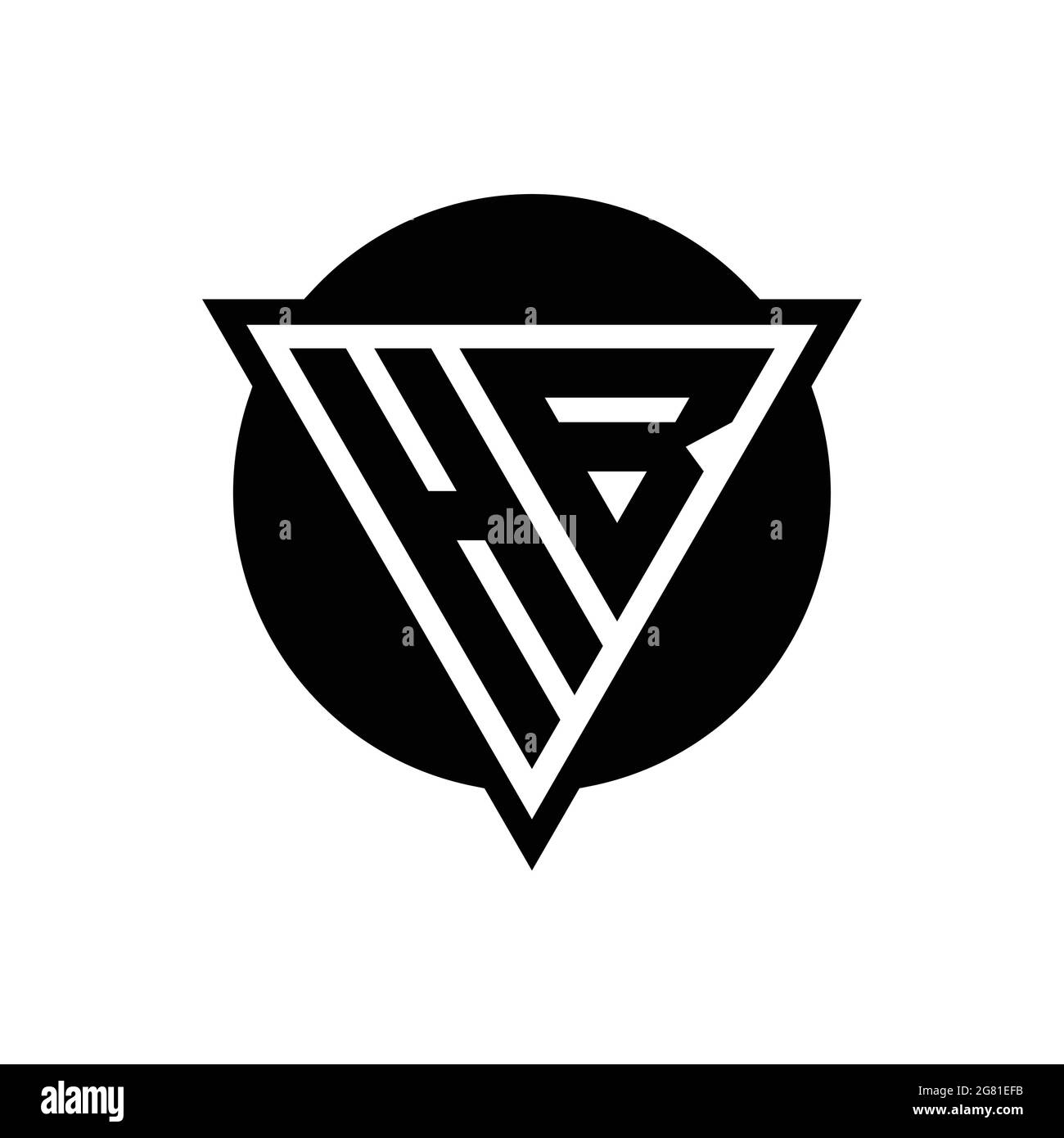 HB logo with negative space triangle and circle shape design template ...