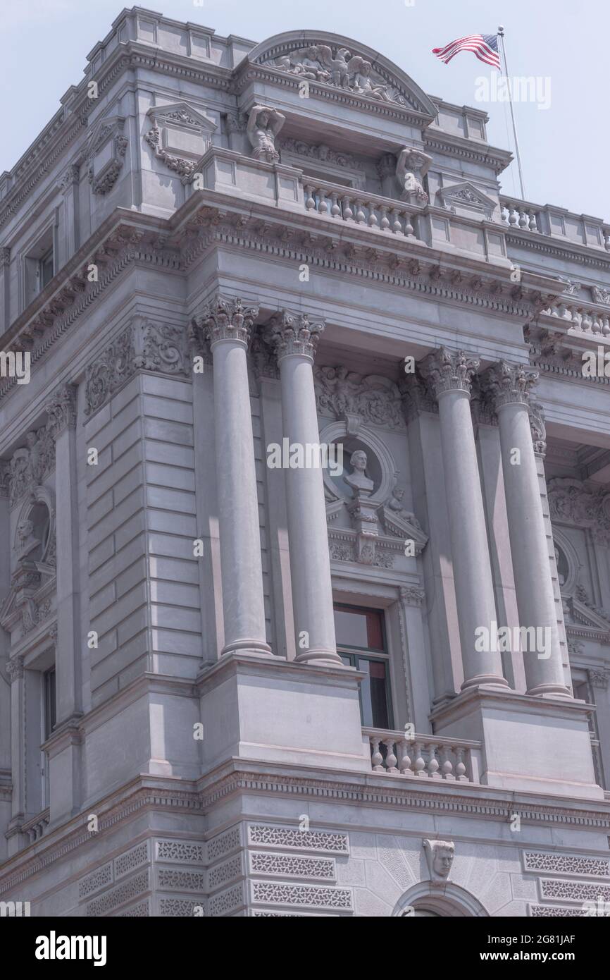 The Architecture of the Library of Congress in Washington, District of Columbia Stock Photo