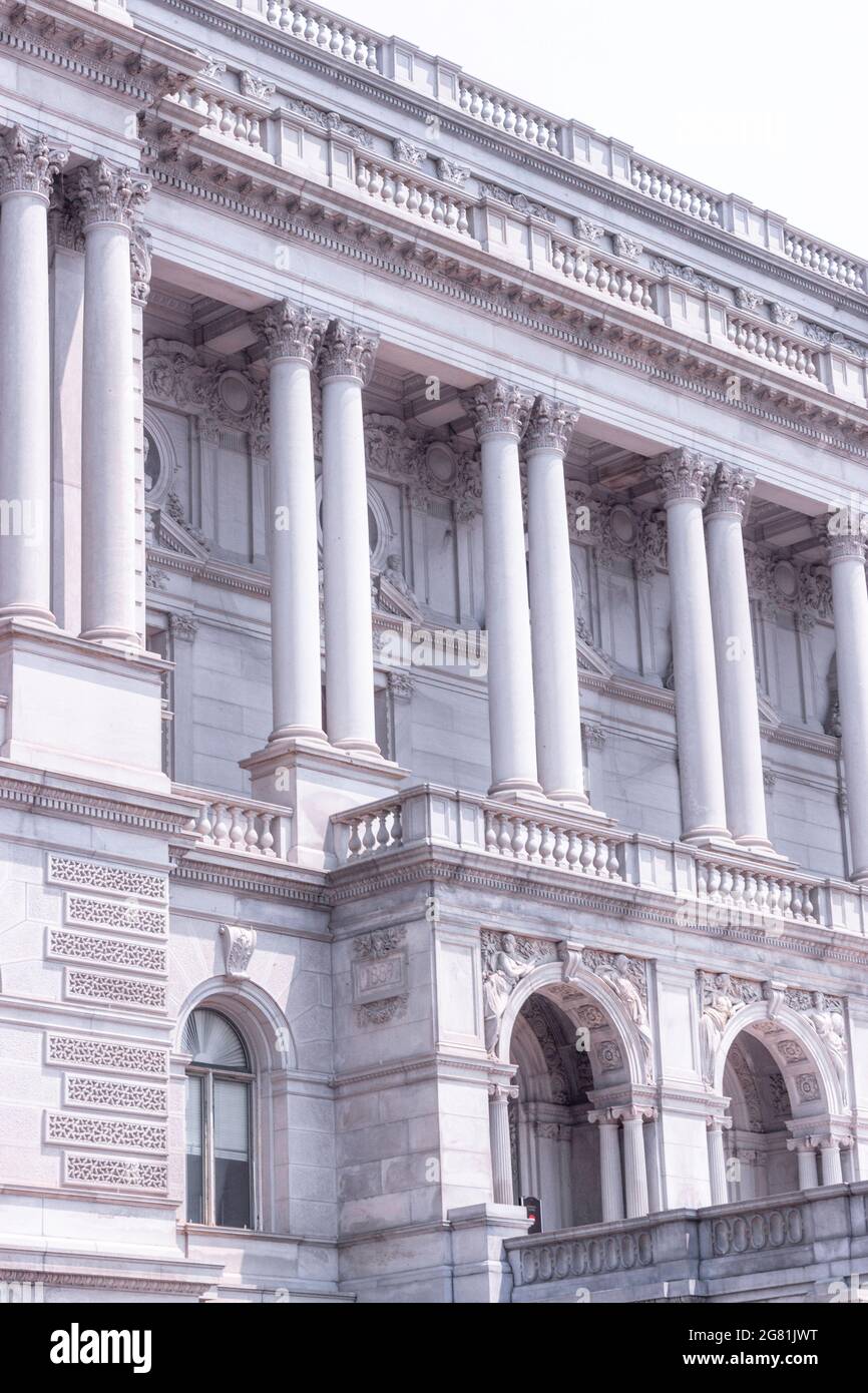 The Architecture of the Library of Congress in Washington, District of Columbia Stock Photo