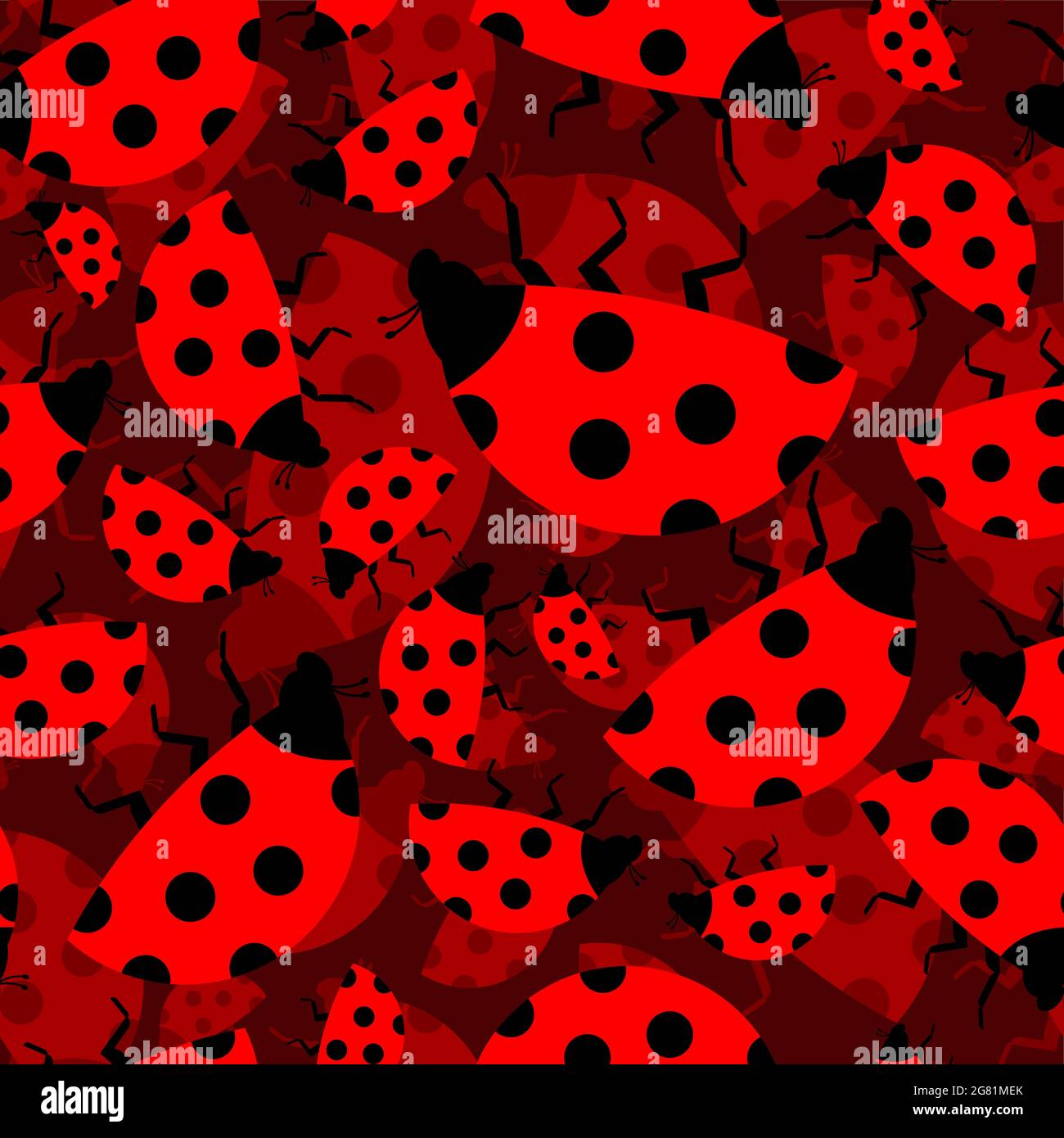 Ladybug pattern seamless. Red small bug background. beetle vector ...