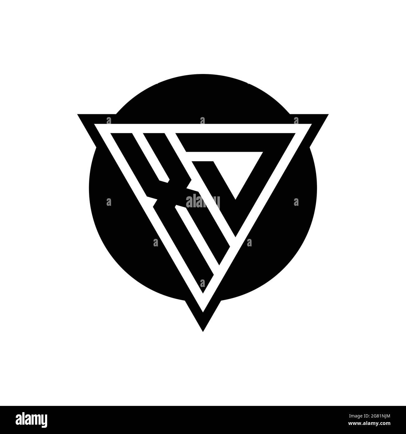 XD logo with negative space triangle and circle shape design template ...