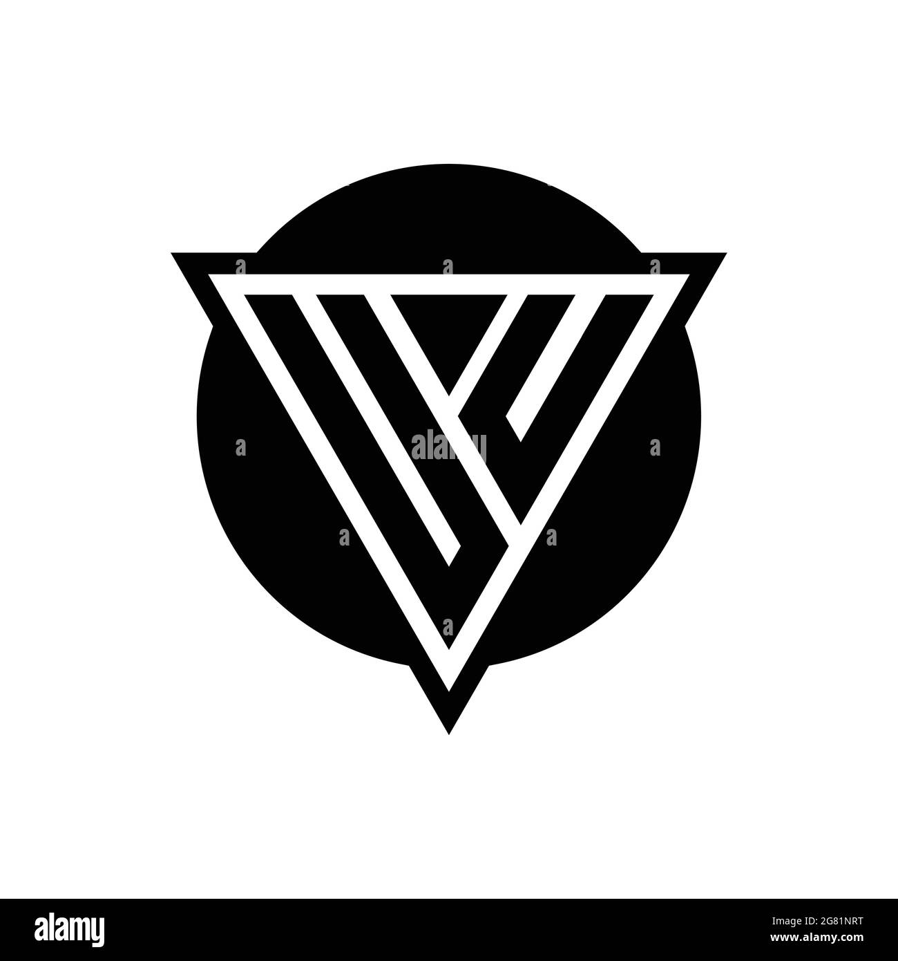 UU logo with negative space triangle and circle shape design template isolated on white background Stock Vector