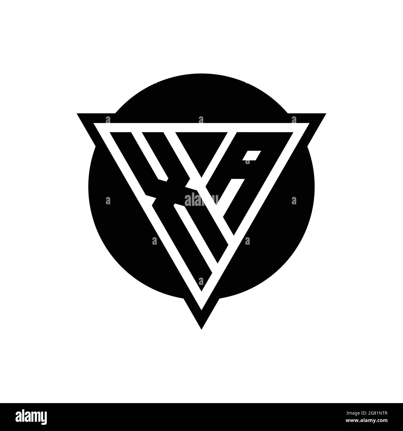 XA logo with negative space triangle and circle shape design template isolated on white background Stock Vector