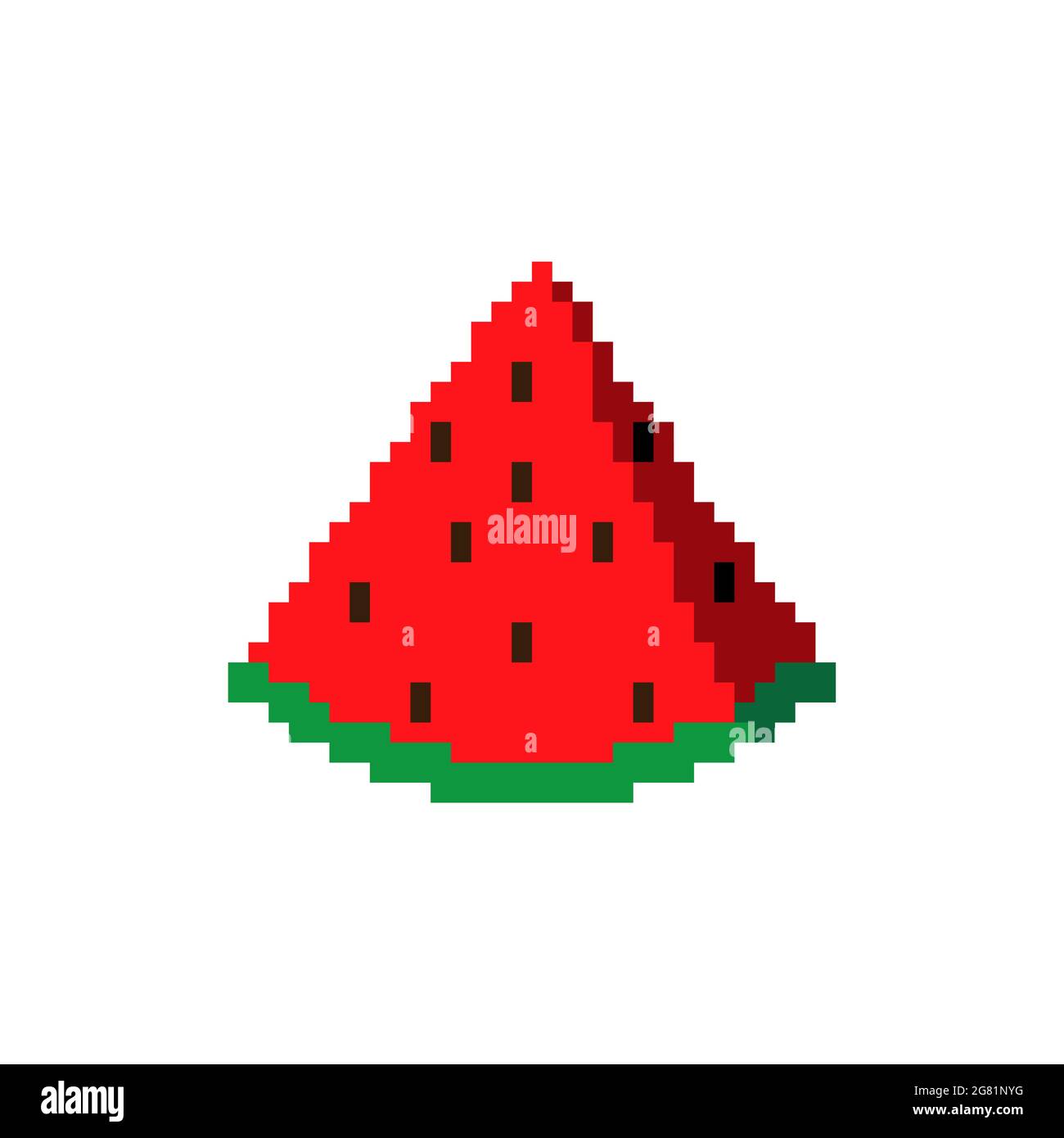 Slice Of Watermelon Pixel Art 8 Bit Red Melon Vector Illustration Stock Vector Image Art Alamy