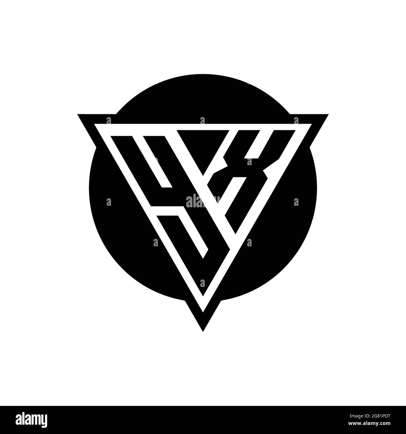YX logo with negative space triangle and circle shape design template isolated on white background Stock Vector