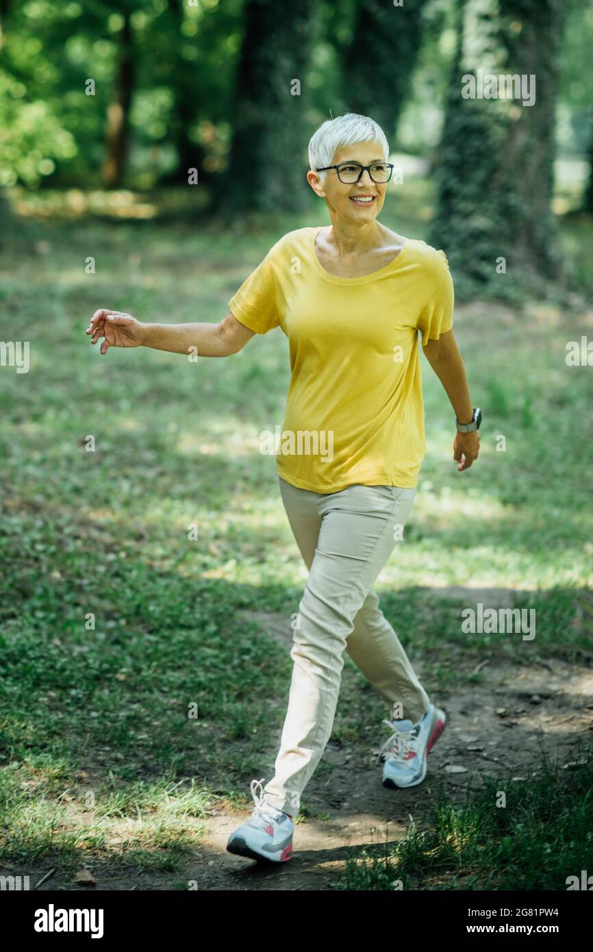 Mature workout walking hi-res stock photography and images - Alamy