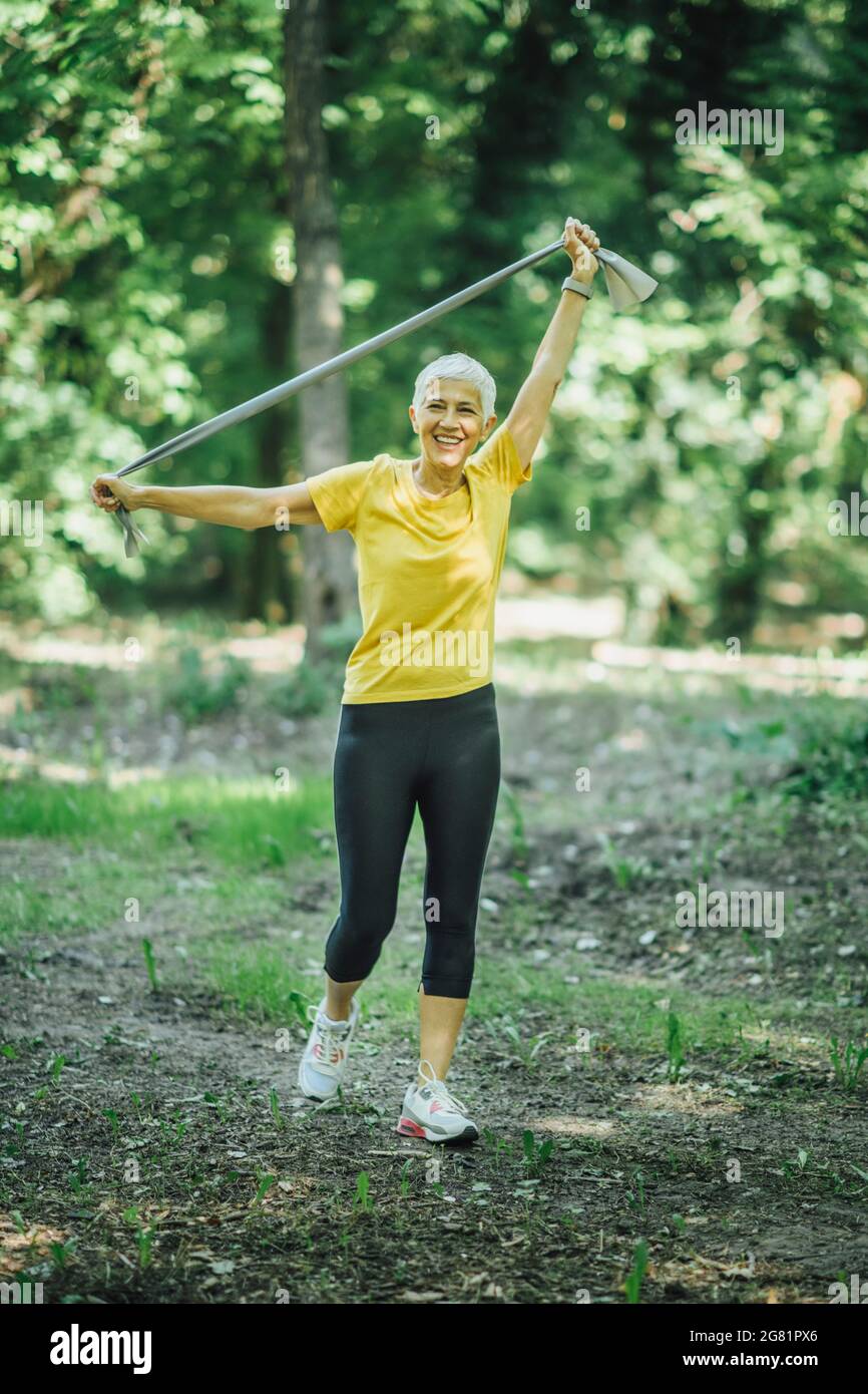 Resistance band walking exercise Stock Photo Alamy