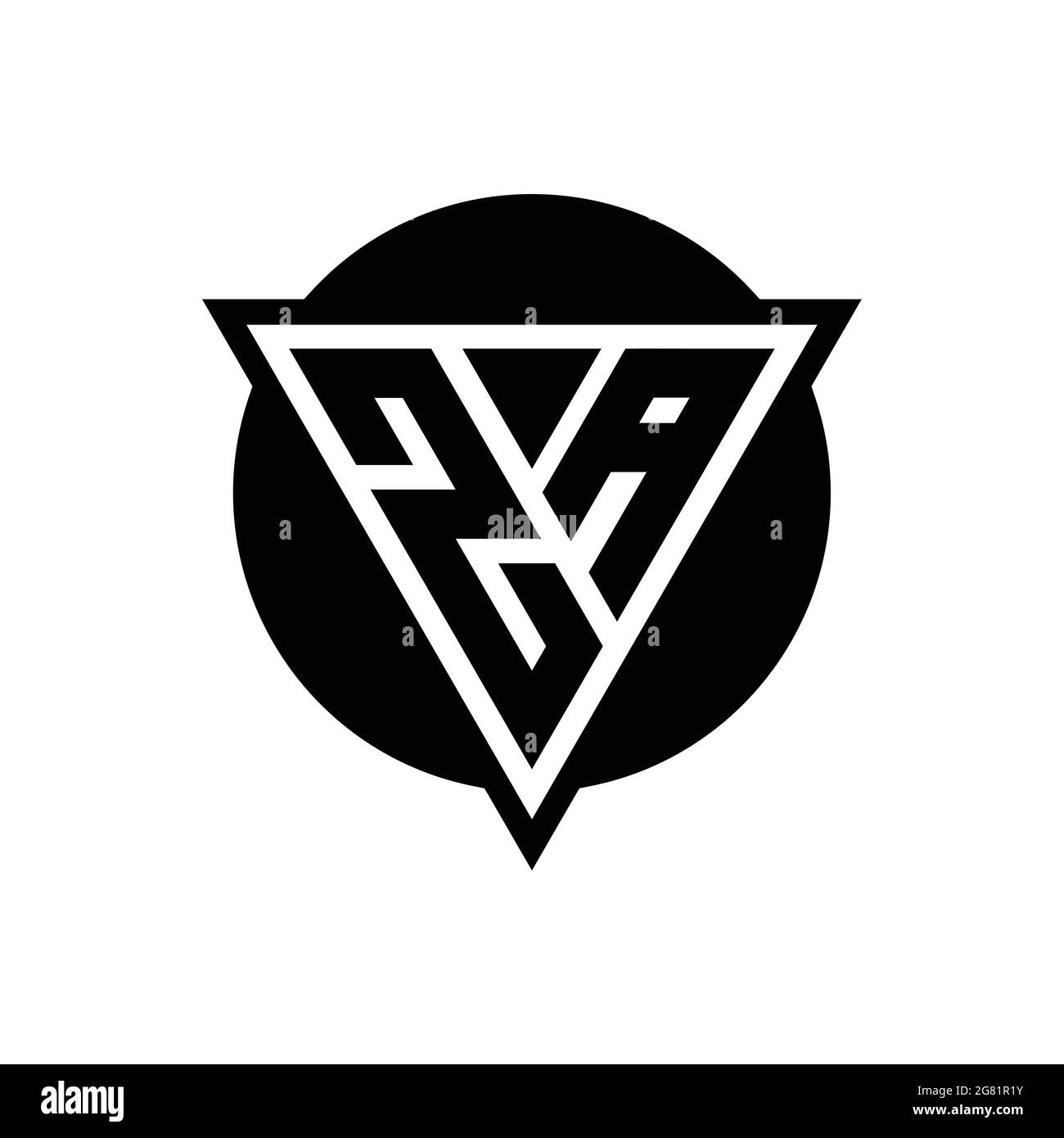 ZA logo with negative space triangle and circle shape design template ...