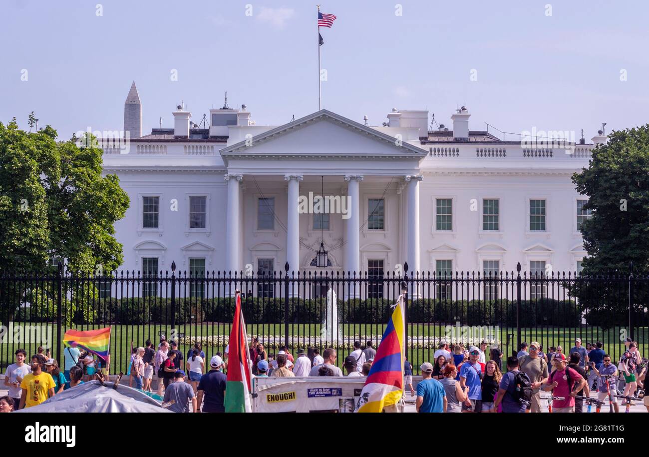 Anti-War Protestors Camp at Lafayette Square in Front of the White House Stock Photo