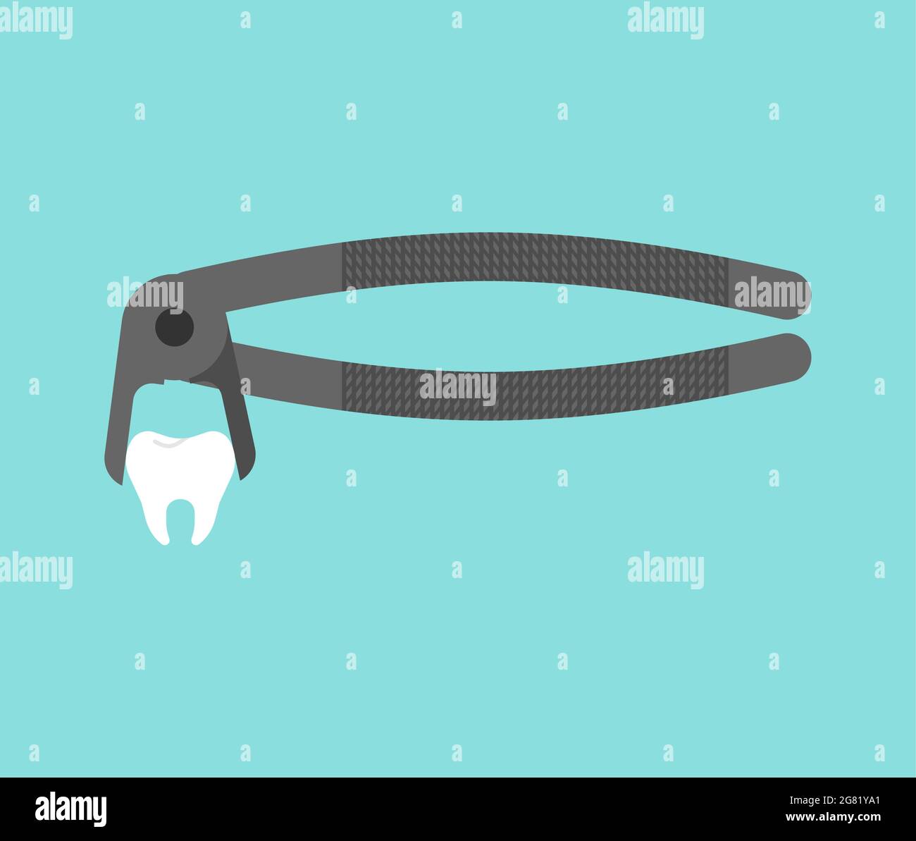 Teeth forceps isolated. Dentist tool for pulling teeth Stock Vector