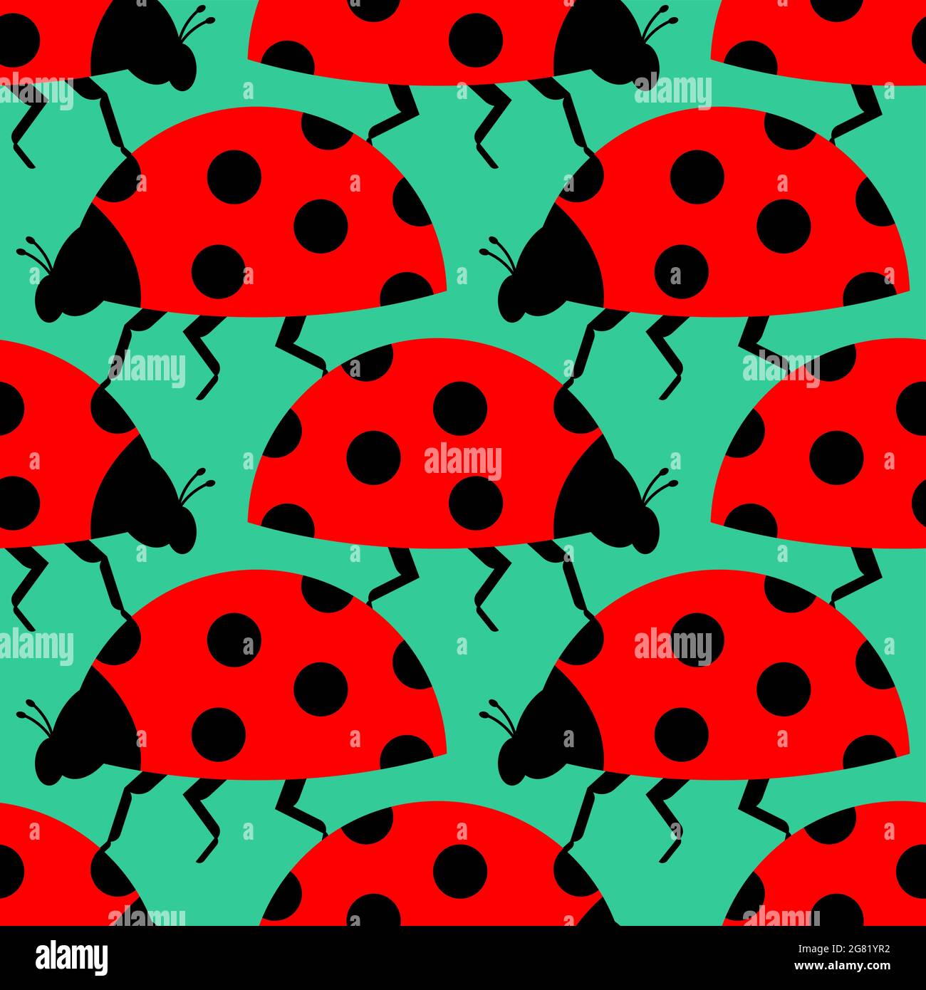 Ladybug pattern seamless. Red small bug background. beetle vector ...