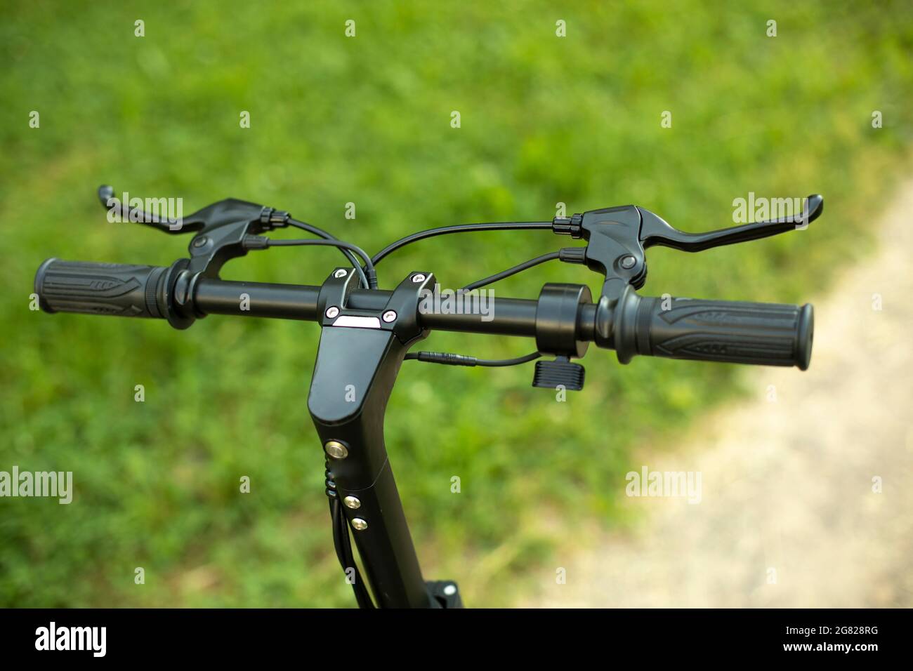 Electric scooter steering wheel. Electric vehicle management. Onboard