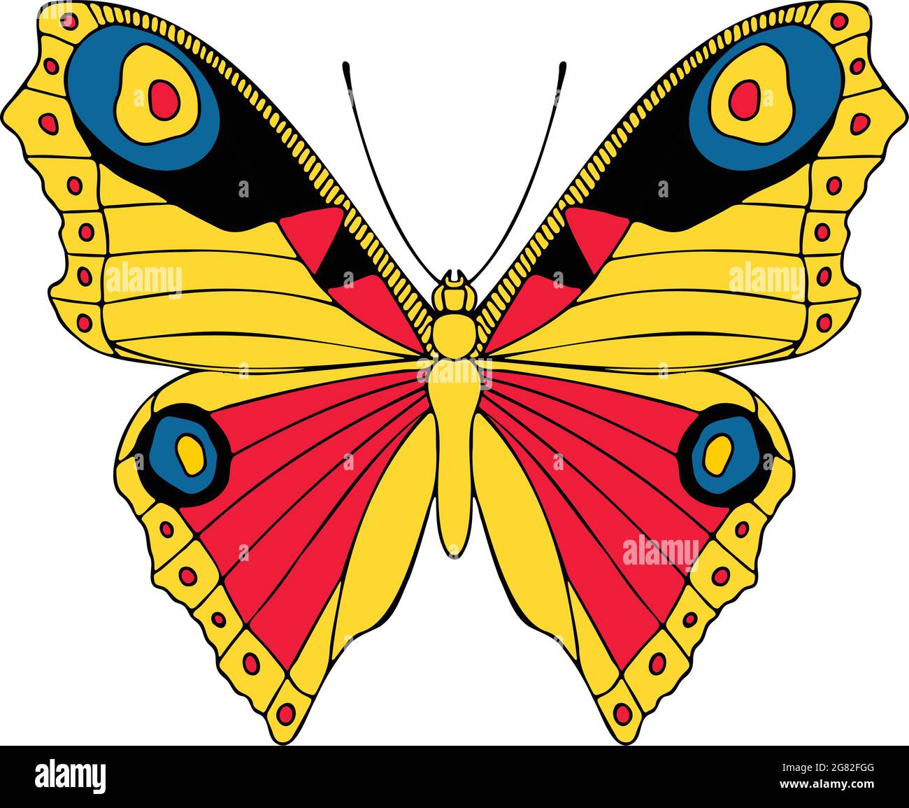 Elegant little colored butterfly , vector illustration, icon. Butterfly