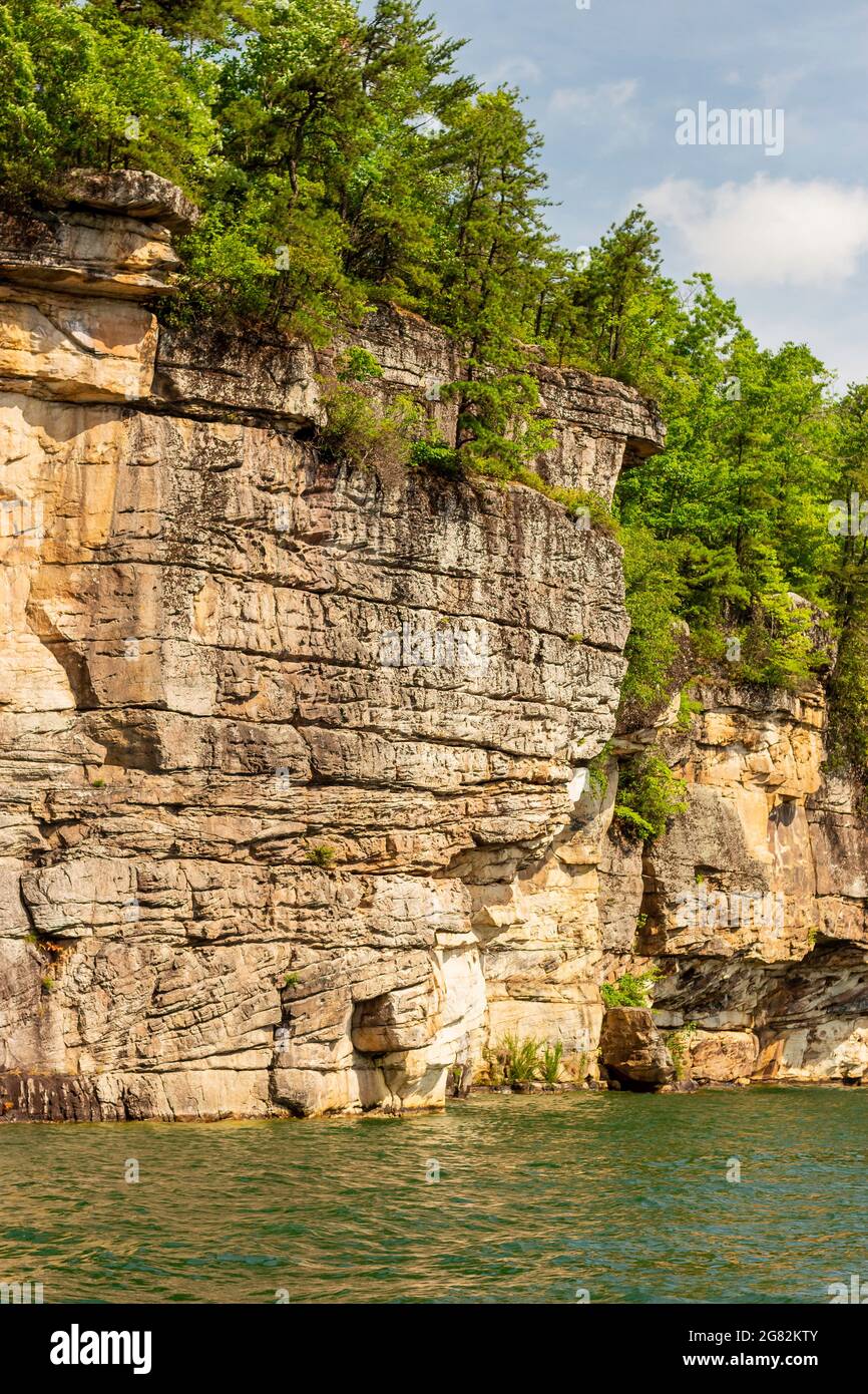Rock Walls Surrounding Summersville Lake in Summersville, West Virginia