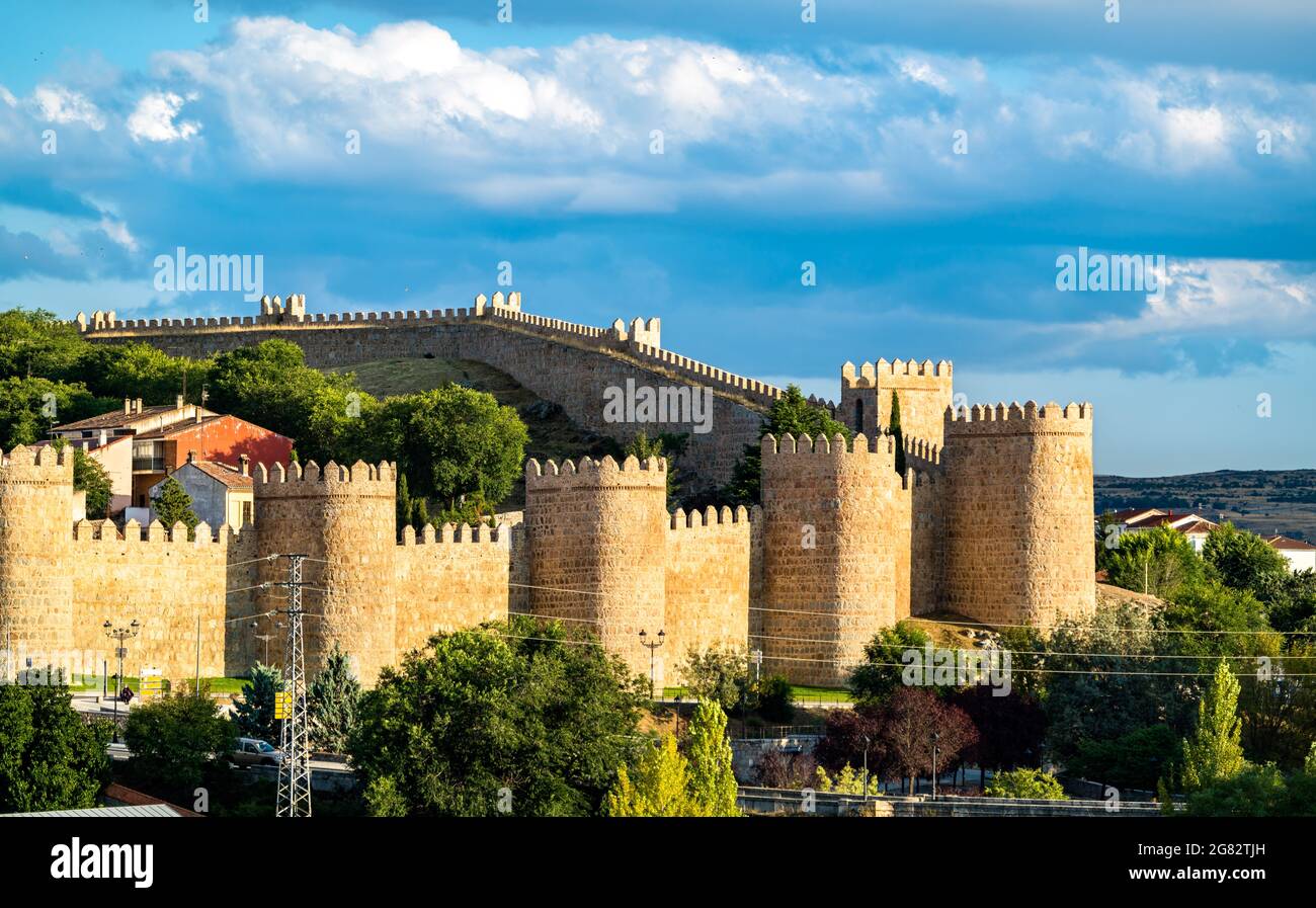 Avila with medieval walls in Spain Stock Photo Alamy