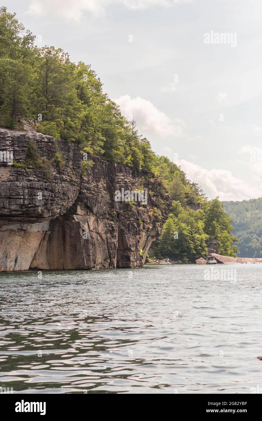 Rock Walls Surrounding Summersville Lake in Summersville, West Virginia