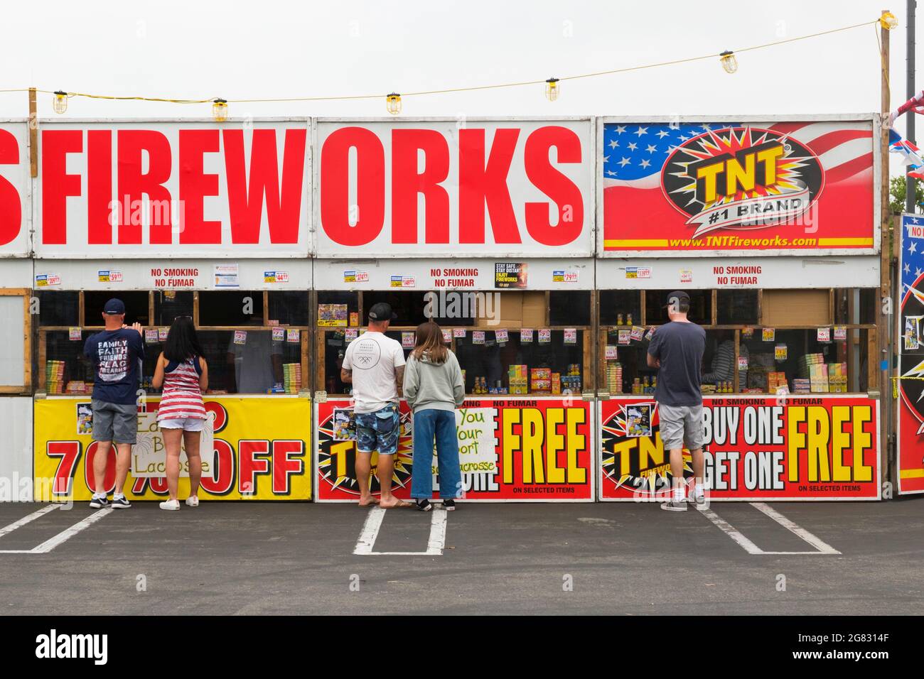 Fireworks for sale on July 4th, 2021. Huntington Beach, Caliornia, United States of America