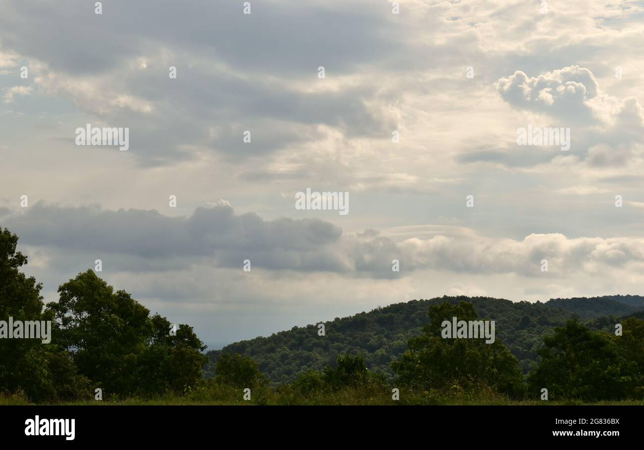 Cloudscape from Hall Mountain across the Rea Valley, Arkansas Stock