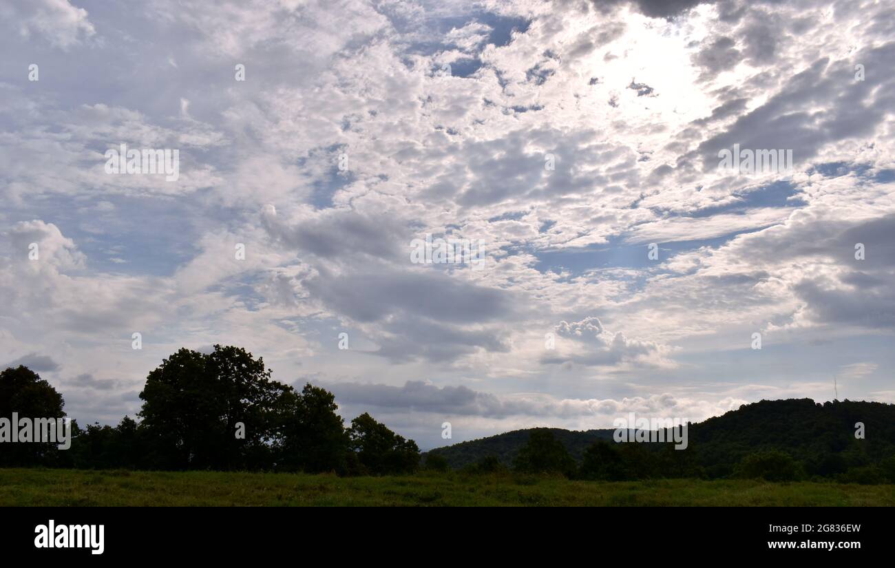 Cloudscape from Hall Mountain across the Rea Valley, Arkansas Stock
